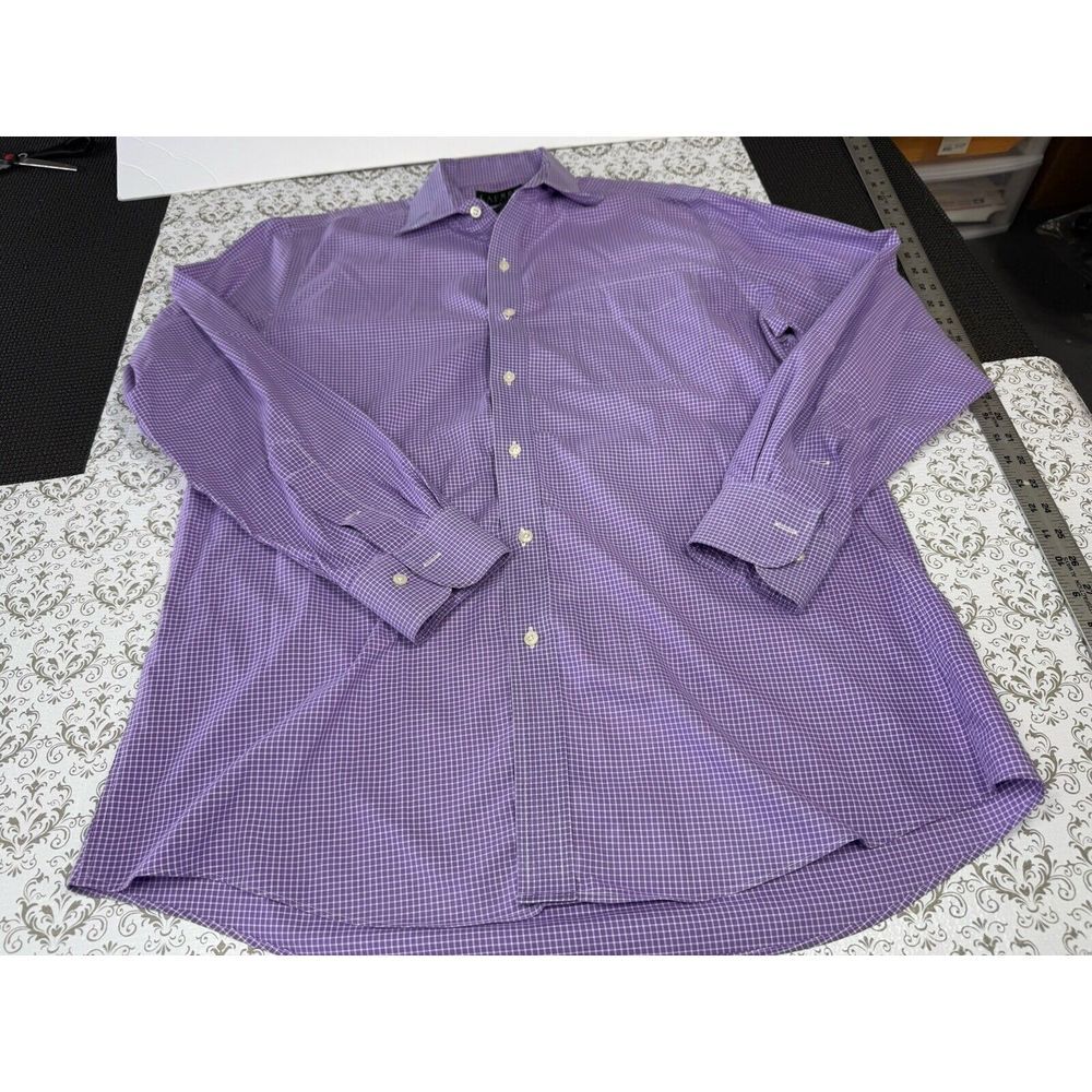 Ralph Lauren‎ Shirt Mens 16.5 Purple Button Up Long Sleeve Slim Fit